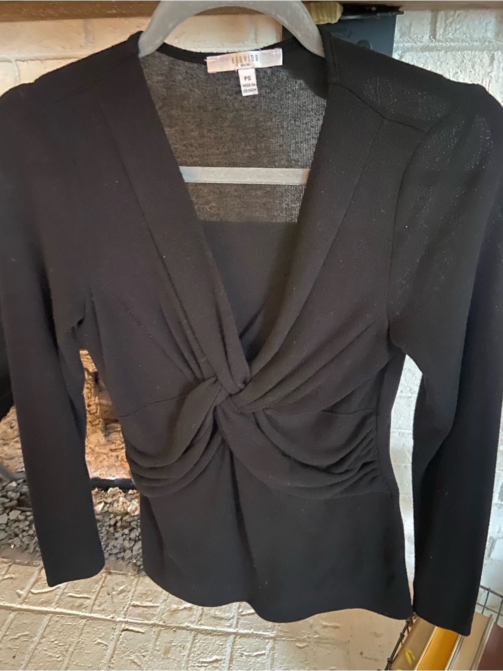 Black Twist-Front Pullover Petite small